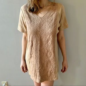 Vintage Woven Camel Slip Dress